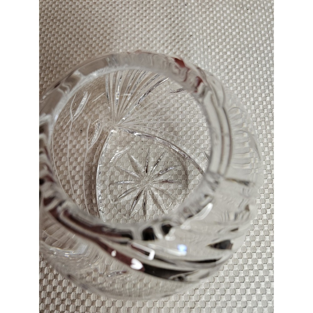 Vintage Nachtmann Munich Crystal Rose Bowl Vase West Germany Cut Glass Ball - Picture 5 of 7